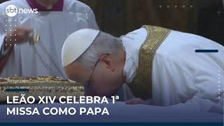 Papa Leão XIV celebra 1ª missa na Capela Sistina ao lado dos cardeais | #SBTNews Manhã (09/05/25)