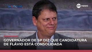 “Candidatura de Flávio Bolsonaro está consolidada”, afirma governador Tarcísio