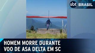 Homem morre ao cair de asa delta durante voo em Santa Catarina | SBT Brasil (03/03/25)