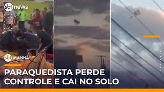 Paraquedista perde controle em salto e sofre acidente grave em Anápolis (GO) | #SBTManhã