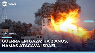 Há 2 anos, conflito em Gaza se desencadeava com ataque do Hamas a Israel | #SBTBrasil