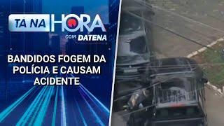 Bandidos fogem da polícia e causam acidente durante perseguição | Tá na Hora (05/02/25)