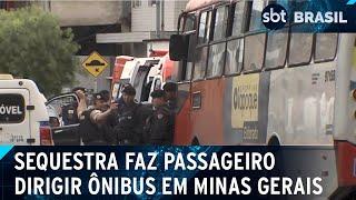 Homem sequestra ônibus e faz passageiro dirigir veículo durante negociação | SBT Brasil (28/01/25)