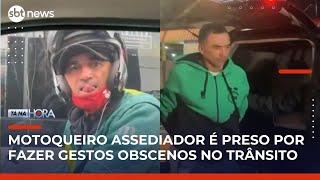 Motoboy flagrado fazendo gestos obscenos para mulheres é preso em SP | Tá na Hora (08/05/25)  Editar