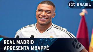 Mbappé é apresentado como o novo camisa 9 do Real Madrid. | SBT Brasil (16/07/24)
