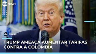 Trump ameaça aumentar tarifas contra a Colômbia e critica presidente Gustavo Petro | #SBTBrasil