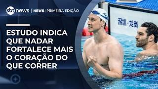 Estudo indica que nadar fortalece mais o coração do que correr | #NewsPrimeiraEdição