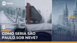 Inteligência artificial mostra como seria São Paulo coberta por nevasca | #SBTManhã