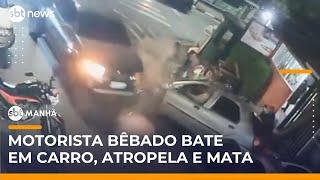 Motorista bêbado atropela grupo e mata mulher na Grande SP | #SBTManha