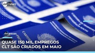 Brasil cria 148,9 mil empregos com carteira assinada em maio, aponta Caged | #SBTBrasil 