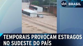 Temporais provocam prejuízo em cidades do Sudeste do país | SBT Brasil (07/01/25)