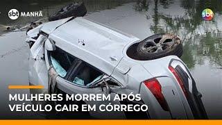 Três mulheres morrem após carro cair em córrego em São Vicente (SP) | #SBTManha