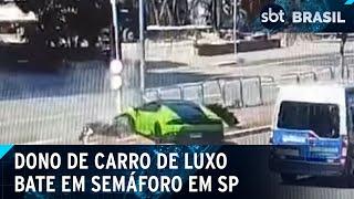 Dono de lamborghini bate em semáforo após ter relógio roubado - SBT Brasil (18/05/24)