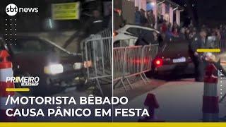 Motorista bêbado invade festa religiosa e causa pânico entre fiéis | #PrimeiroImpacto