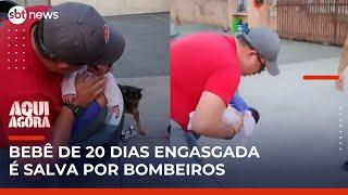 Bebê engasgada é salva após família pedir ajuda em quartel dos bombeiros | #AquiAgora