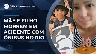 Mãe e filho morrem em acidente entre bicicleta elétrica e ônibus na zona norte do Rio | #NewsManhã