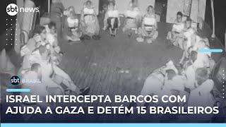 Israel intercepta embarcações com ativistas a caminho de Gaza; brasileiros são detidos | #SBTBrasil