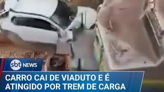 Motorista dorme ao volante, perde controle de veículo e cai de ponte | #SBTNews (18/03/25)
