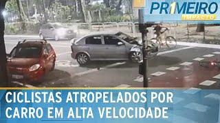 Motorista em alta velocidade atropela ciclistas em SP | Primeiro Impacto (13/09/24)