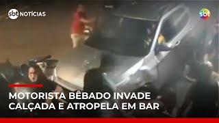 Motorista embriagado atropela mãe, criança e mulher em calçada de bar | #SBTNotícias
