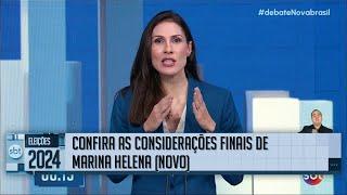 Debate SBT: Confira as considerações finais da candidata Marina Helena (Novo)