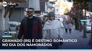 Casais comemoram Dia dos Namorados no frio do Rio Grande do Sul | #SBTBrasil 