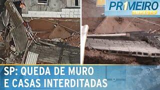 Muro desaba após chuva e casas são interditadas na Zona Sul de SP | Primeiro Impacto (29/11/24)