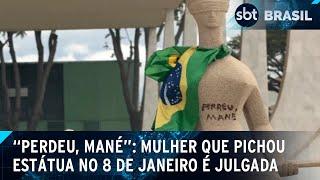 STF começa a julgar mulher que pichou estátua da Justiça no 8 de janeiro | SBT Brasil (21/03/25)