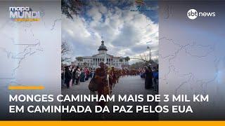 Monges budistas cruzam os EUA a pé em Caminhada pela Paz e atraem multidão | #MapaMundi