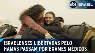 Exército de Israel divulga foto e vídeo das reféns israelenses libertadas | SBT Brasil (20/01/25)