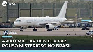Avião misterioso dos EUA faz pouso em Porto Alegre; Operação da PF é realizada a bordo | #SBTBrasil 