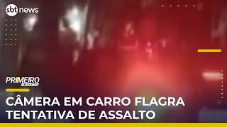 Motorista de app escapa de assalto após ataque registrado por câmeras no RJ | #PrimeiroImpacto