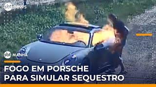 Flagra: Homem coloca fogo em Porsche e para simular sequestro no Paraná | #SBTManhã