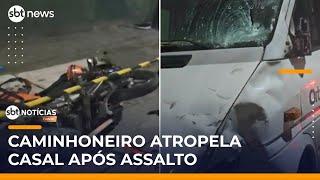 Caminhoneiro reage à tentativa de assalto e inocente morre na Grande SP | #SBTNotícias