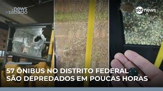 57 ônibus são depredados no DF; polícia investiga ação organizada | #NewsSabado
