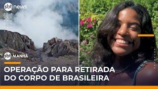 Começa operação para içar corpo de brasileira que caiu em vulcão na Indonésia | #SBTManhã