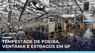 Tempestade destelha fábrica de carros e causa estragos em cidades do interior de SP | #SBTBrasil