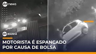 Motorista de aplicativo é espancado após mulher esquecer bolsa no carro | #SBTManhã