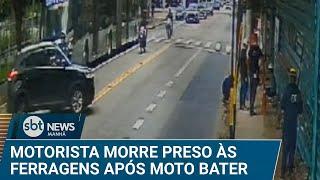 Motorista morre preso às ferragens após moto atingir lateral de carro | #SBTNews Manhã (06/01/25)