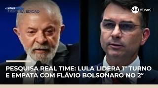 Pesquisa Real Time: Lula lidera 1º turno e empata com Flávio Bolsonaro no 2º | #NewsPrimeiraEdição