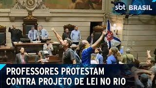 Professores protestam contra projeto de lei na Câmara dos Vereadores do Rio | SBT Brasil (26/11/24)