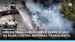 Centenas de argentinos fazem greve geral e vão às ruas contra reforma trabalhista 