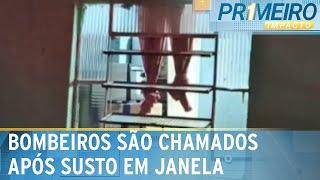 Homem se assusta ao passar por janela e chama Bombeiros | Primeiro Impacto (14/01/25)