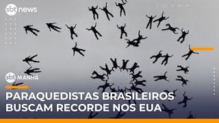 Paraquedismo brasileiro tenta recorde com 120 atletas nos EUA | #SBTManhã