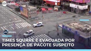 Times Square fica vazia após suspeita de bomba em pacote | #SBTBrasil 