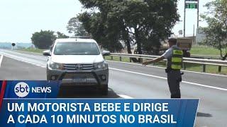 Um motorista bebe e dirige a cada 10 minutos no Brasil, diz PRF | #SBTNews (28/12/24)