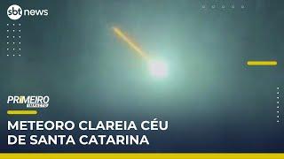 Meteoro com brilho verde ilumina o céu de Santa Catarina | Primeiro Impacto (24/04/25)