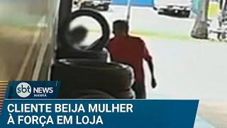 Homem é preso após beijar funcionária de loja à força | #SBTNews Manhã (20/03/25)