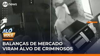 Valendo R$ 10 mil, bandidos invadem supermercado para roubar balanças | #AlôVocê (29/05/25)