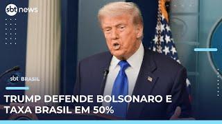 Trump anuncia tarifa de 50% sobre exportações do Brasil aos EUA | #SBTBrasil